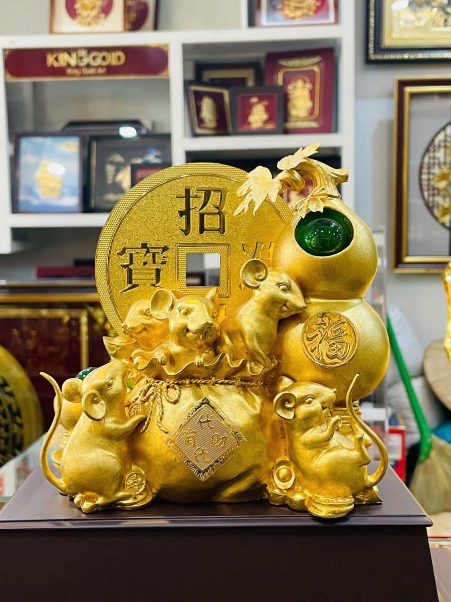Chuột Vàng Tụ Bảo King Gold Art Tuyệt Tác Phong Thủy Chiêu Tài