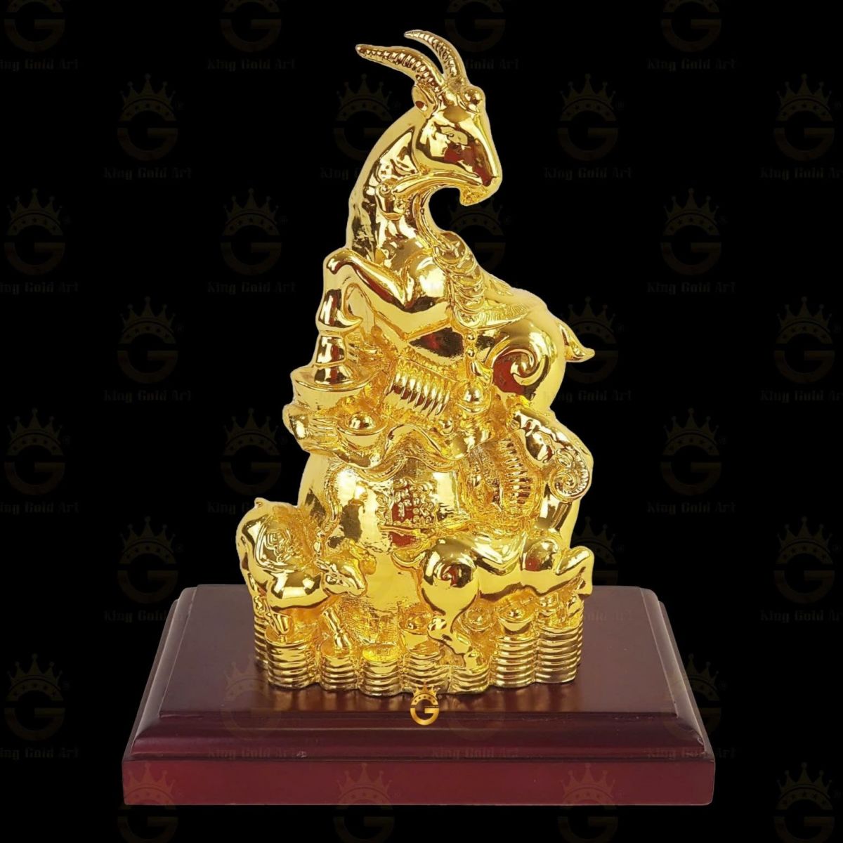 Quà tặng linh vật vàng- tượng dê mạ vàng 24k cao cấp