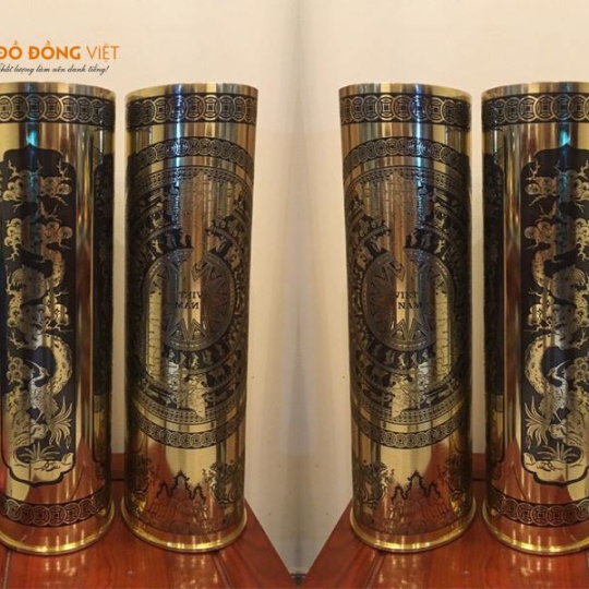 Ống Đạn Pháo Tranh Tứ Quý – Nghệ Thuật King Gold Art