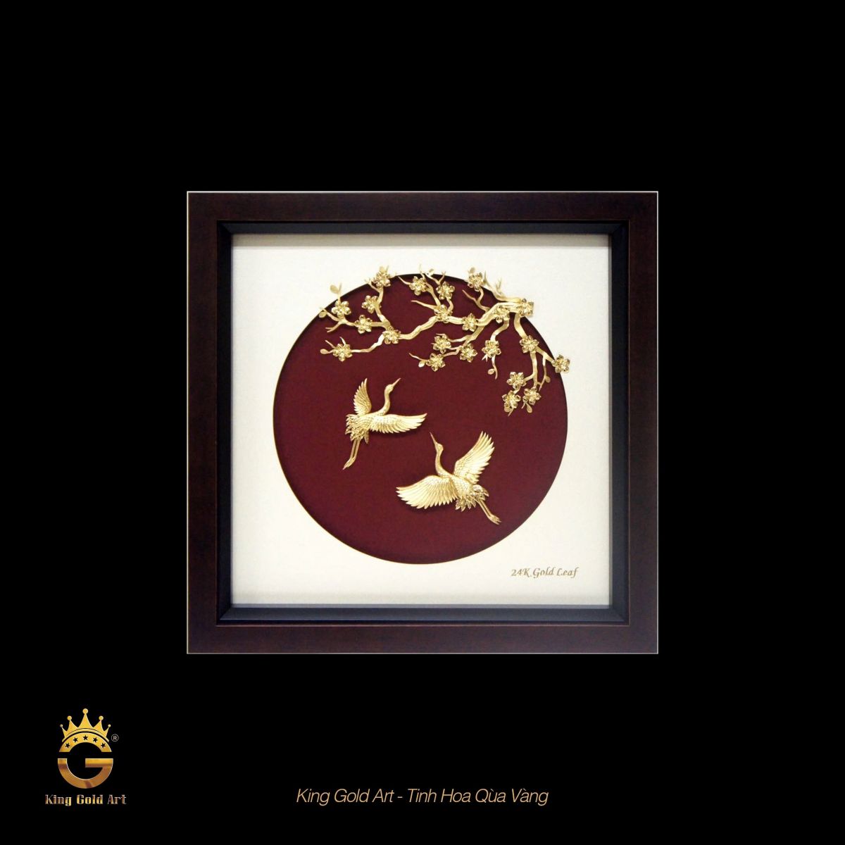 Tranh vàng: Song hạc uyên ương 