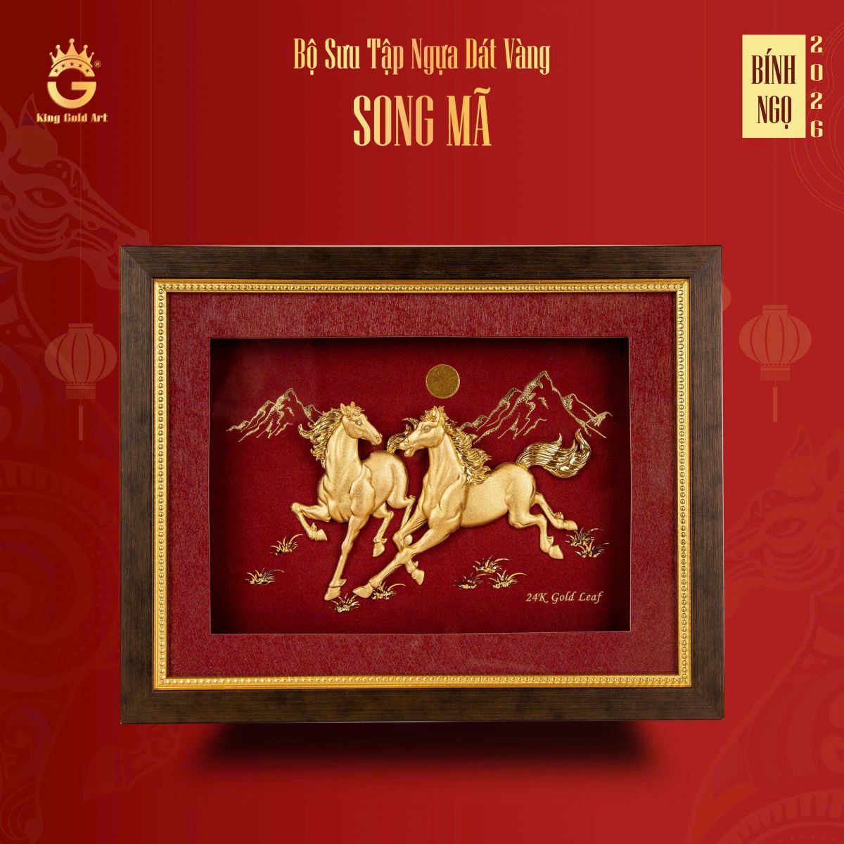 Tranh ngựa vàng: Song mã phát lộc