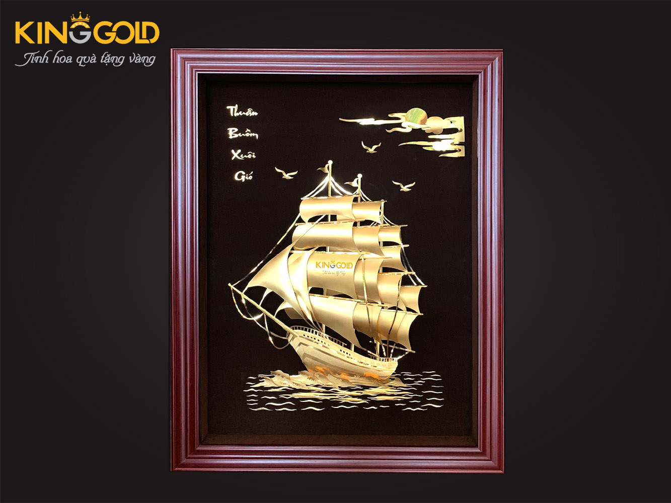  Tranh thuyền buồm bằng vàng 24k - kinggold.vn 